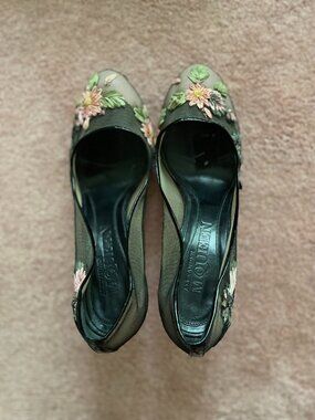 Authentic Alexander McQueen black mesh heels!